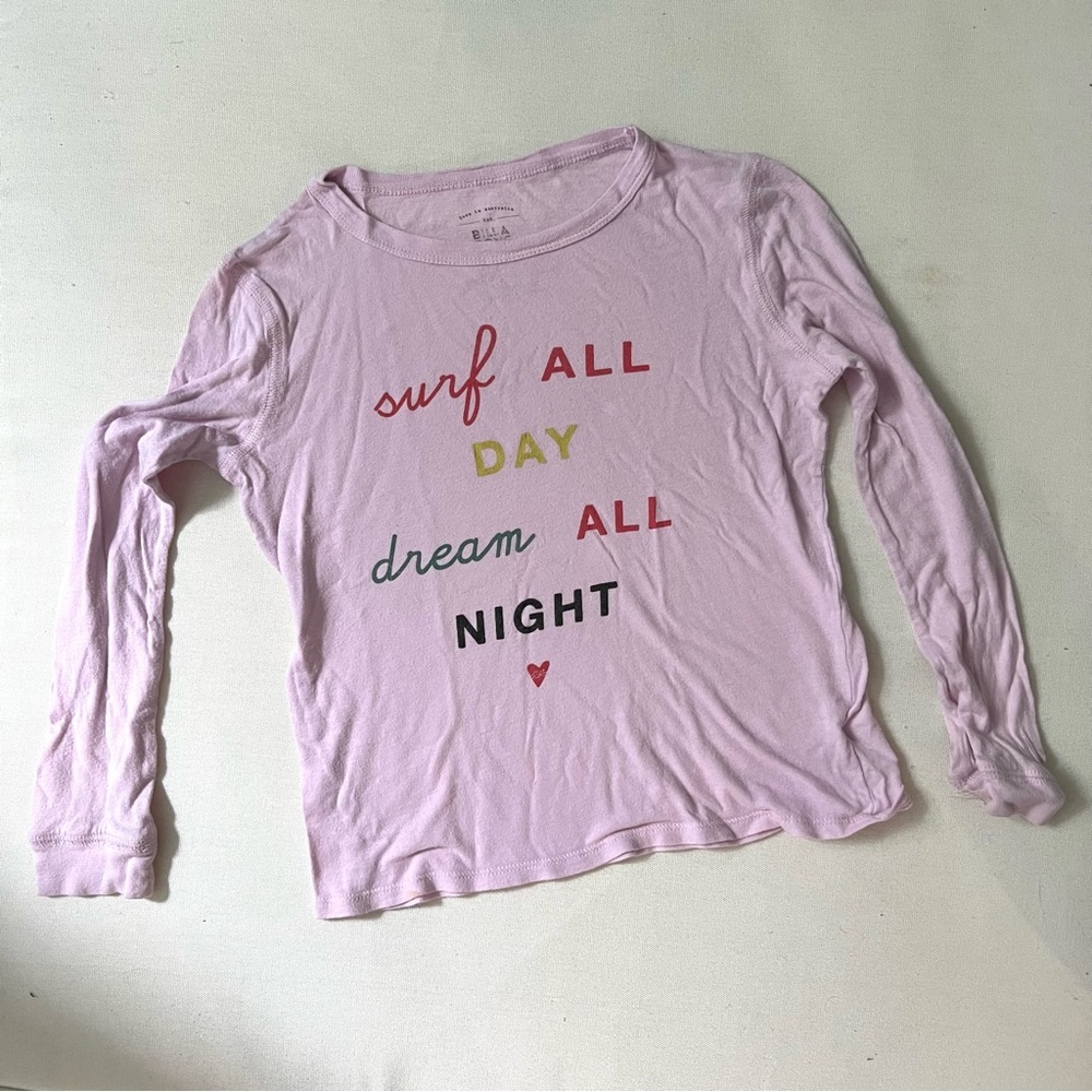 Billabong Kids Girls Long Sleeve Pink Surf All Day Shirt Size XS